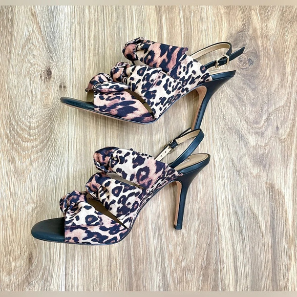 Antonio Melani Leopard Print Open Toe Sandal  Heel Women Shoe Size 8.5 EUC - Picture 1 of 6